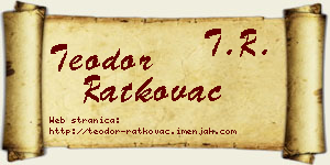 Teodor Ratkovac vizit kartica